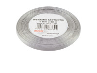 Wstążka satynowa 6mmx32m srebrna 2 Brewis